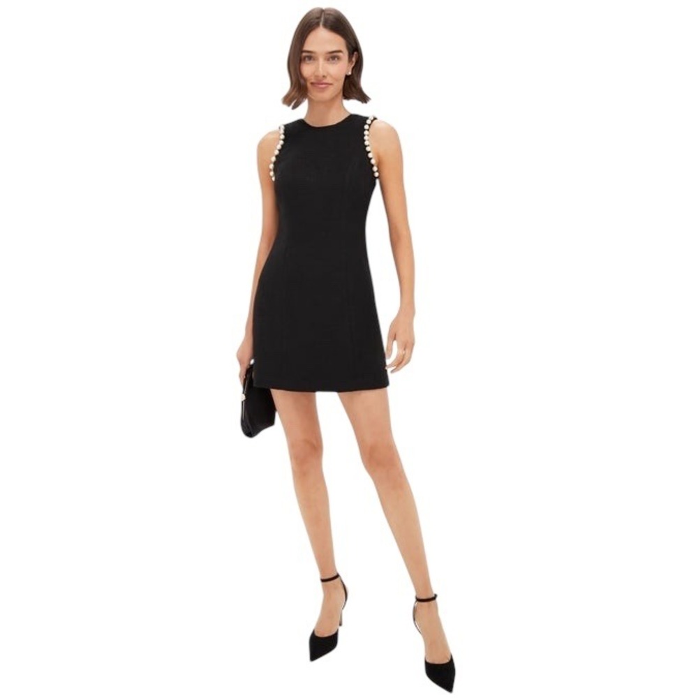 Endless Rose Women's Black Pearl Embellished Sleeveless Mini Dress Medium NWT